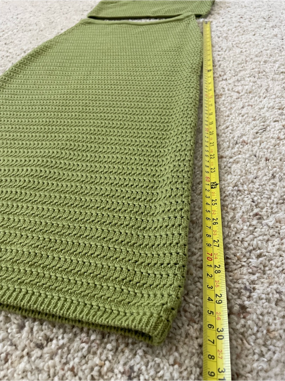 NWOT Reformation Max Open Knit Two Piece, Olive Knit Midi Skirt and Top- Size XS - Picture 9 of 11